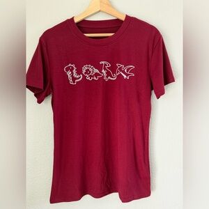 NWOT Dino Graphic Tee - Burgundy